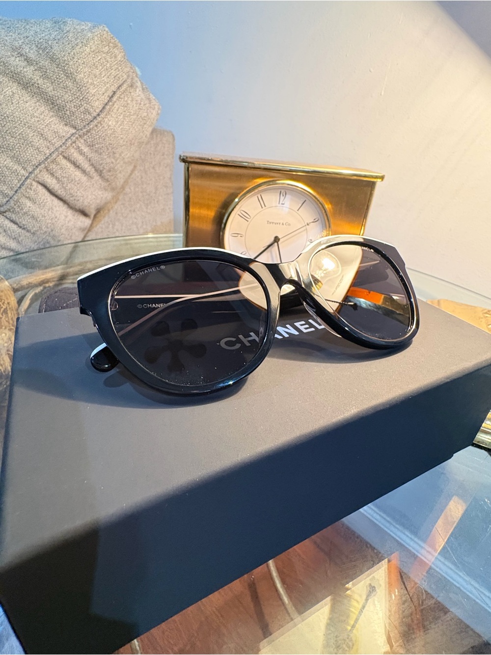 CHANEL Women’s Black Cat-Eye Sunglasses